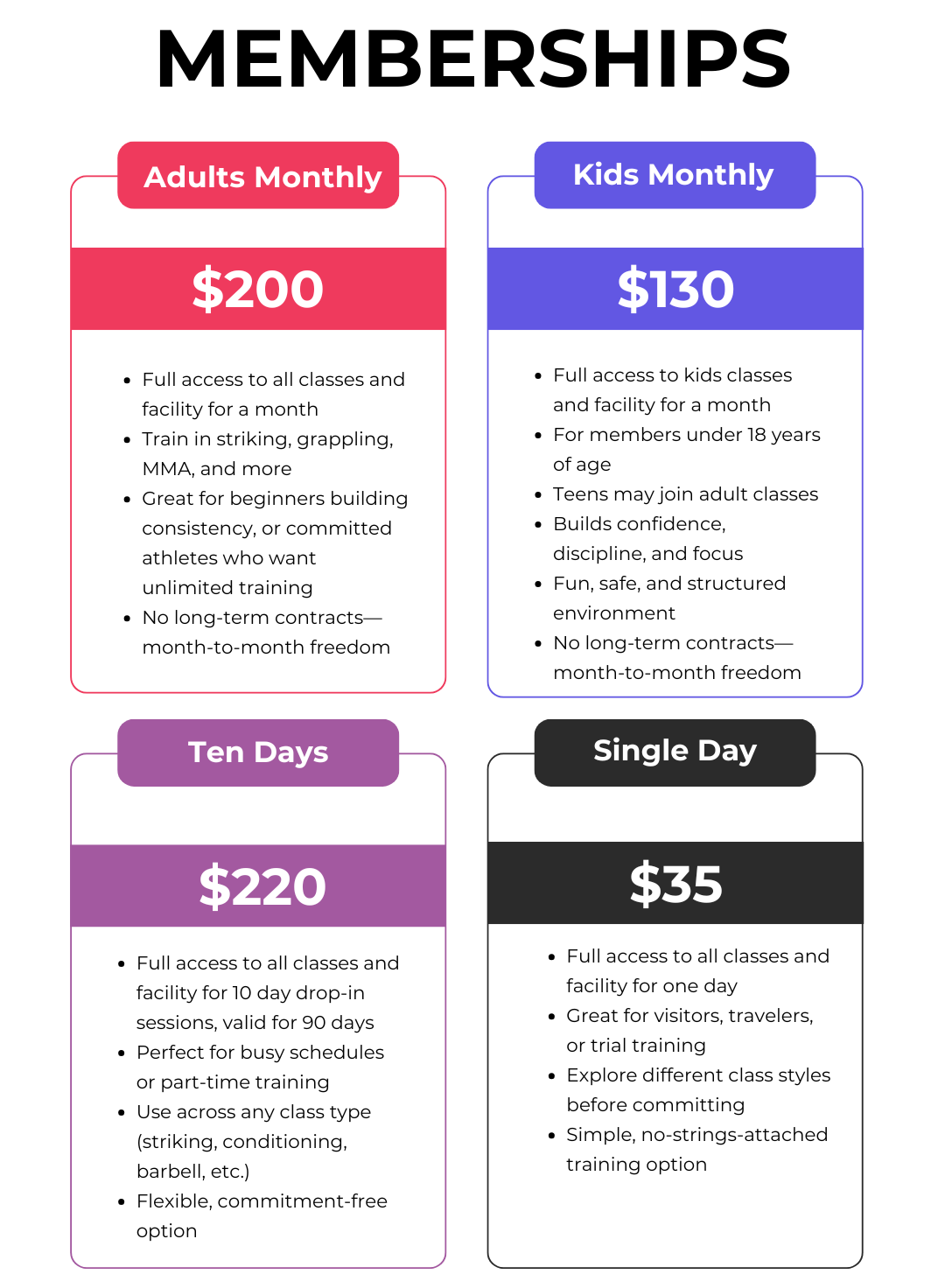 Minimalist Simple Pricing Table List